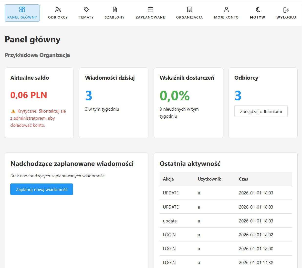Platforma SMS dla organizacji - sms.odswojego.pl - obrazek 2